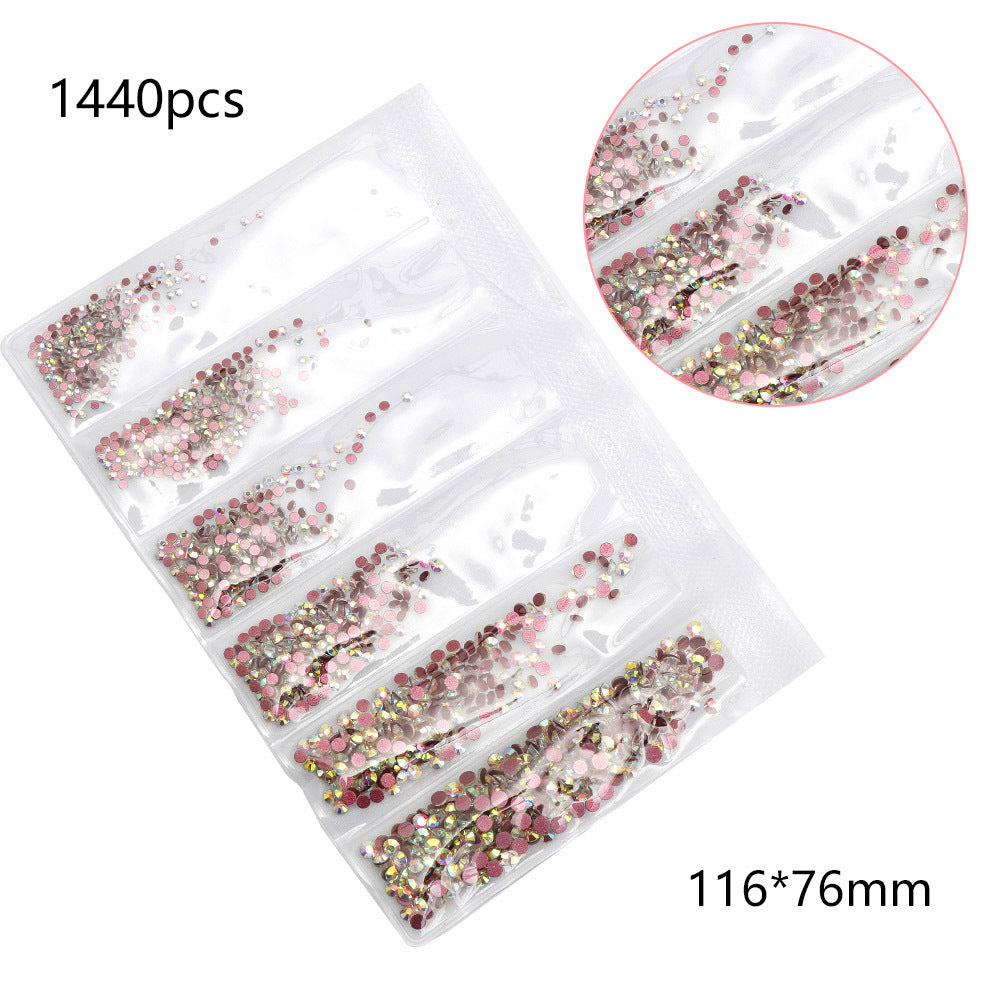 Nail art jewelry DIY Guomao ab diamond crystal flat bottom glass diamond rhinestone six grid nail sequins nail art diamond