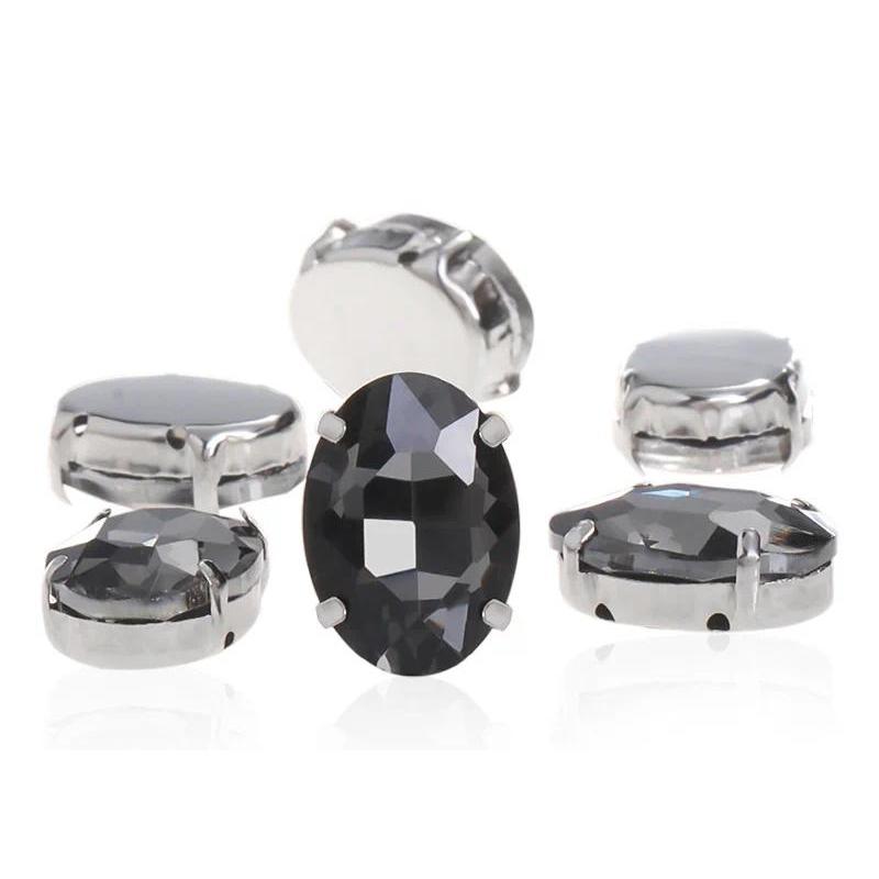 oval shape Beads with claw Fancy Stones sew on Rhinestone For Clothes Shoes bags clothing DIY