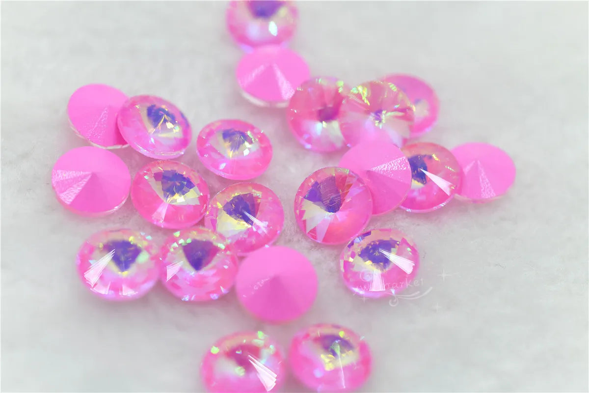 pink mocha ab home decoration beads Rhinestones Rivoli horse eye drop Pointback Glue on Jewelry beads