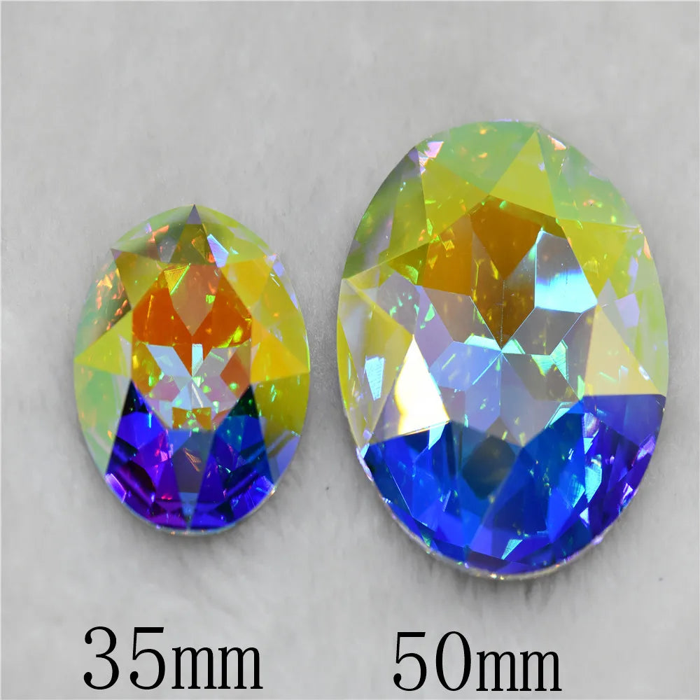 50mm 35mm k9 Large Crystal Round Glass Rhinestones Jewels Making