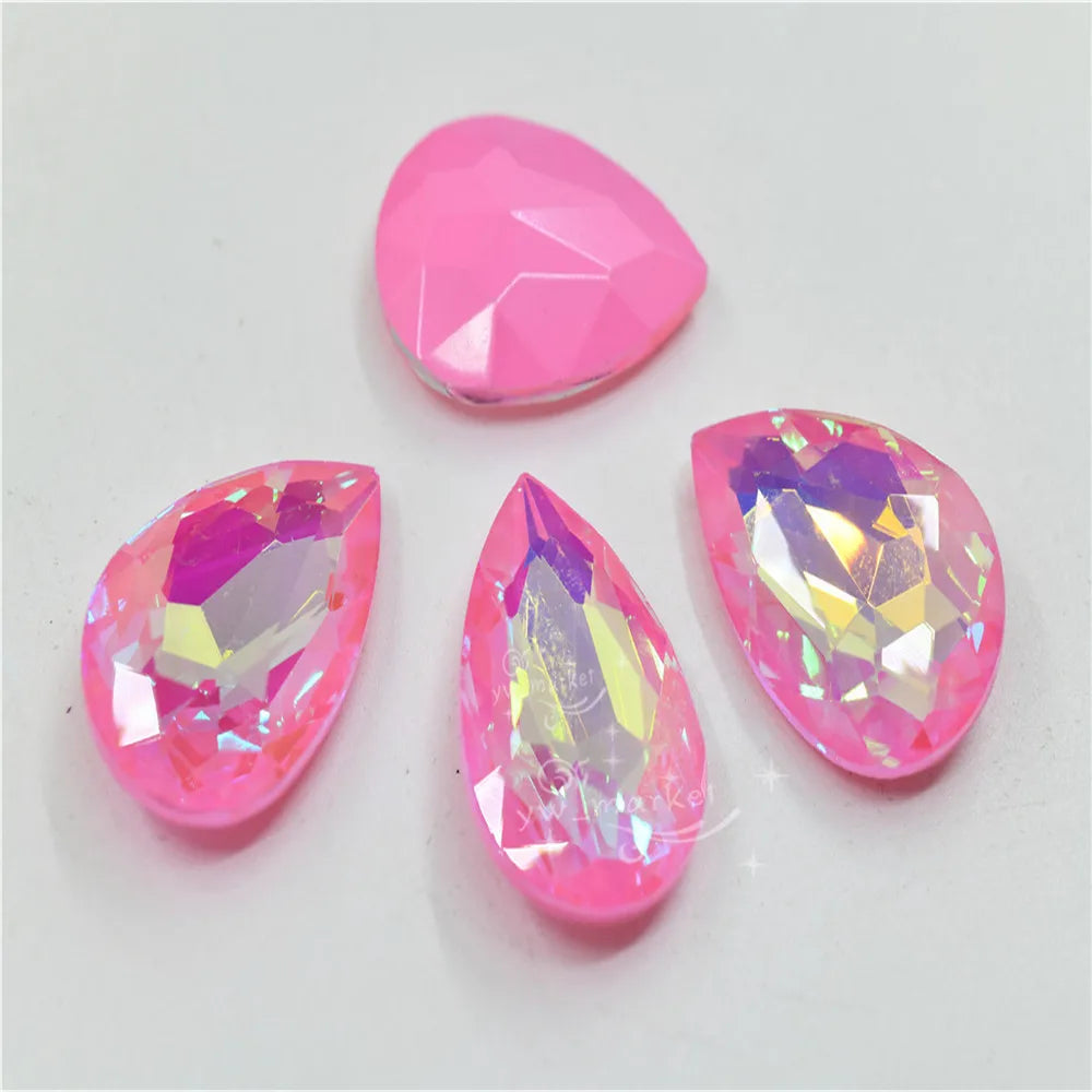 pink mocha ab home decoration beads Rhinestones Rivoli horse eye drop Pointback Glue on Jewelry beads