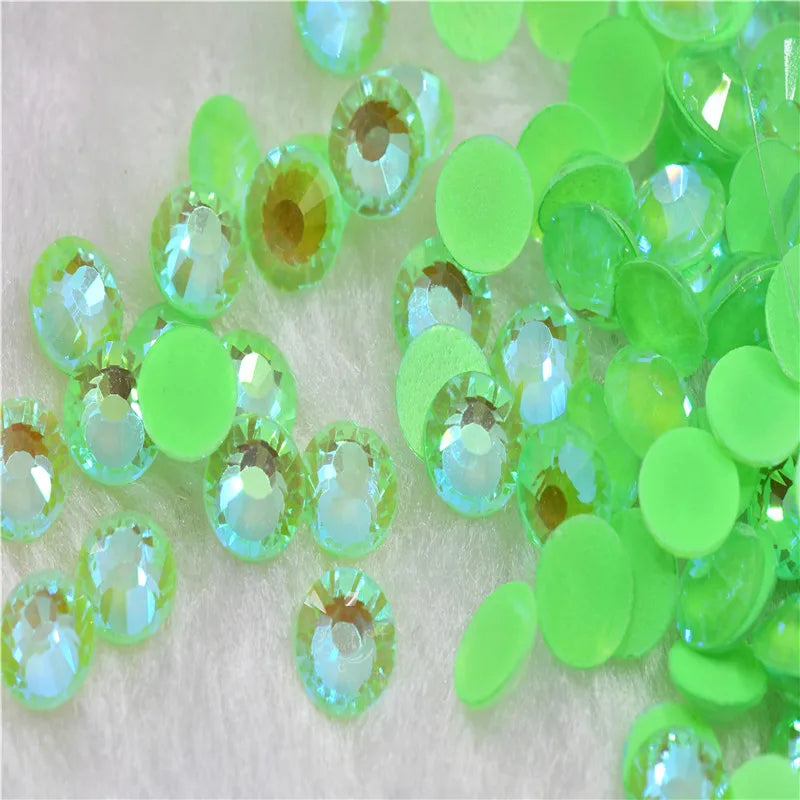 ss6 Rinestones nails crystals Flatback Non Hotfix Nail Art glass Glue Neon ab ss12 ss16ss20 ss30