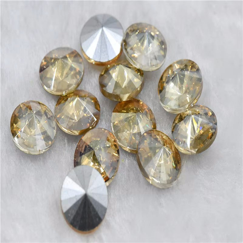bulk Rhinestones rivoli Glass Crystal pointback strass Stone clear ab Jewelry Making garment applique 6mm 8mm 10mm 20mm