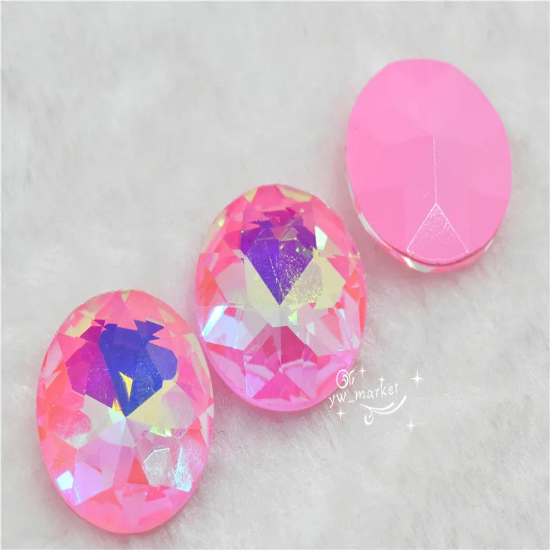 pink mocha ab home decoration beads Rhinestones Rivoli horse eye drop Pointback Glue on Jewelry beads