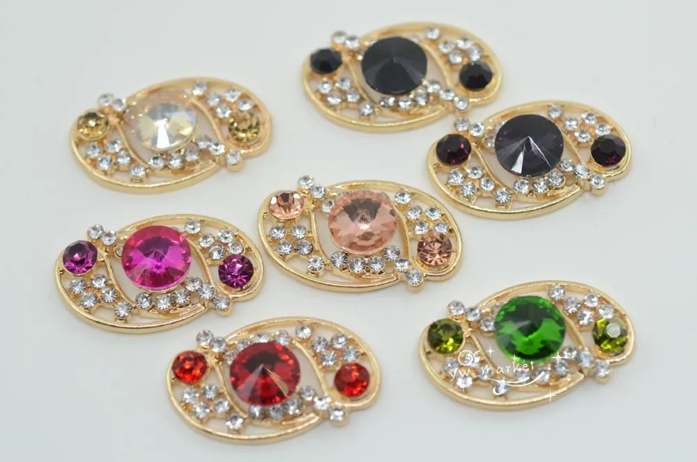 20 stücke Mischfarbe Strass-Taste Kostüm Kleid Applique Goldene großhandel
