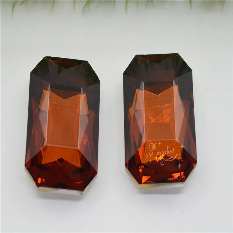 30mm x 40mm Rectangle Crystal Glass Rhinestones Color Jewels Making 27PCS Large Stones