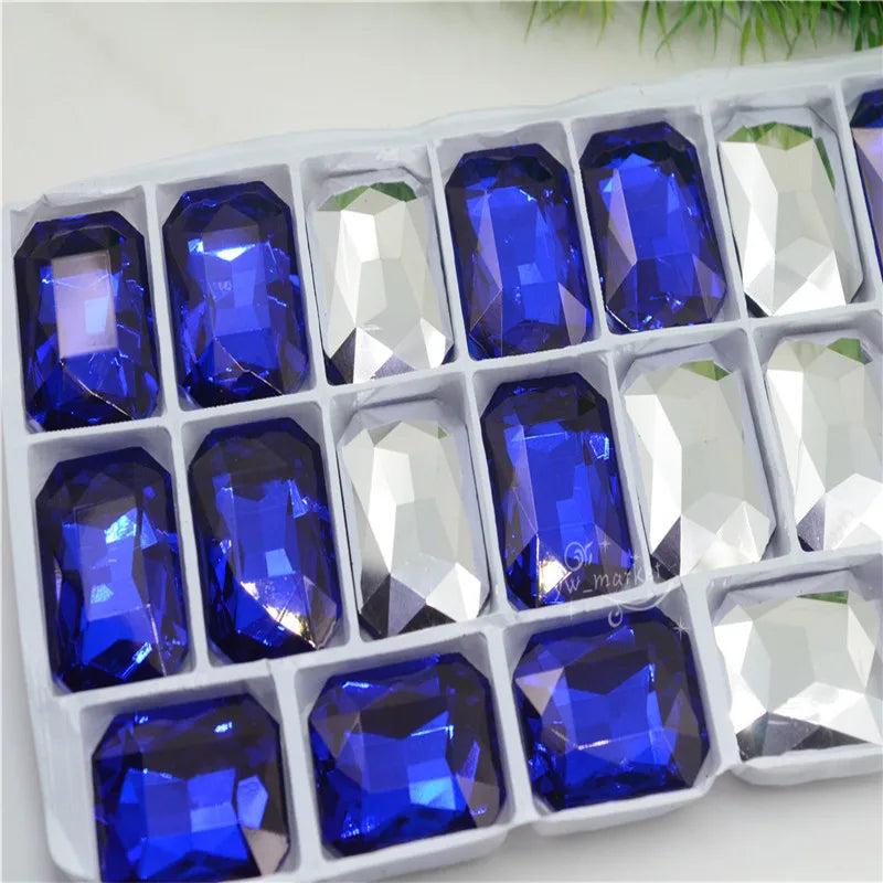 30mm x 40mm Rectangle Crystal Glass Rhinestones Color Jewels Making 27PCS Large Stones
