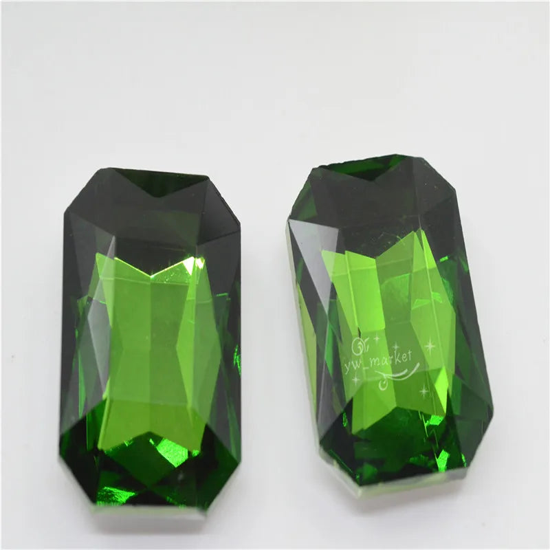 30mm x 40mm Rectangle Crystal Glass Rhinestones Color Jewels Making 27PCS Large Stones