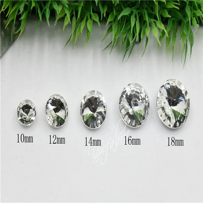 bulk Rhinestones rivoli Glass Crystal pointback strass Stone clear ab Jewelry Making garment applique 6mm 8mm 10mm 20mm