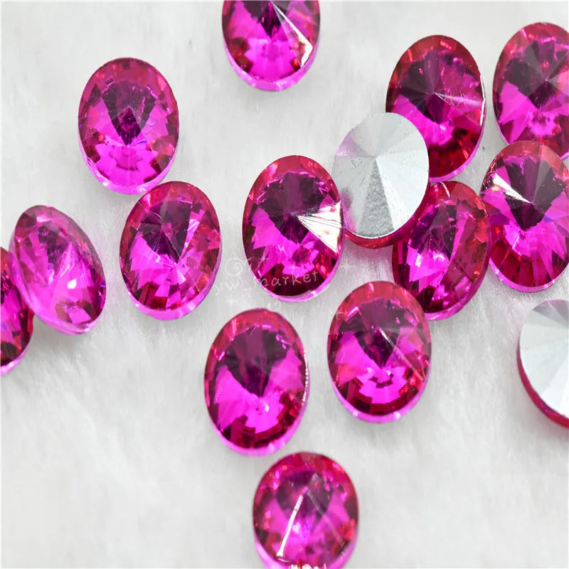bulk Rhinestones rivoli Glass Crystal pointback strass Stone clear ab Jewelry Making garment applique 6mm 8mm 10mm 20mm