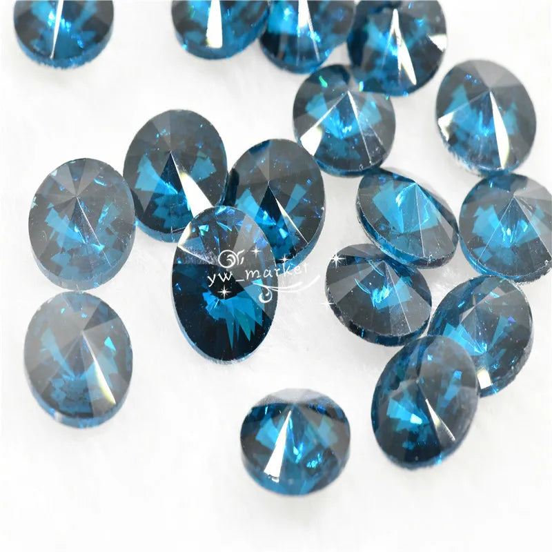 bulk Rhinestones rivoli Glass Crystal pointback strass Stone clear ab Jewelry Making garment applique 6mm 8mm 10mm 20mm