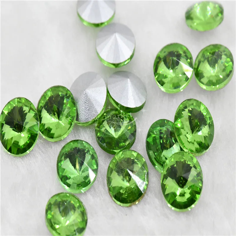 bulk Rhinestones rivoli Glass Crystal pointback strass Stone clear ab Jewelry Making garment applique 6mm 8mm 10mm 20mm