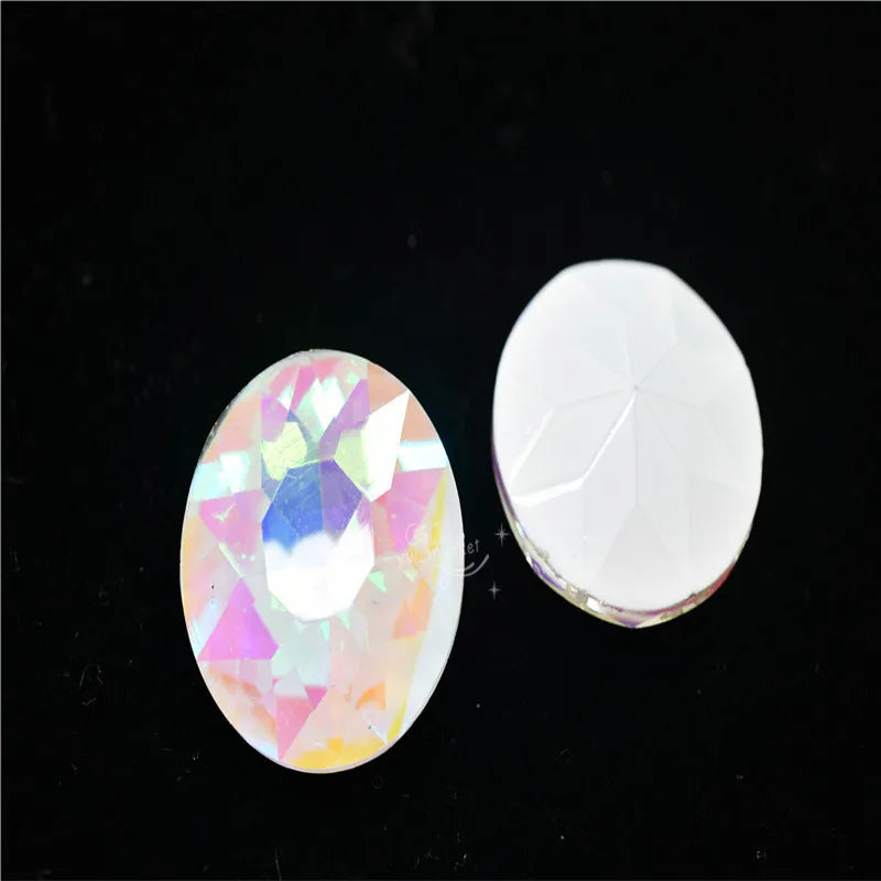 White Milk ab Rhinestones Navette ROUND TEARDROP Pointback Glass Crystal Stones Jewelry Making