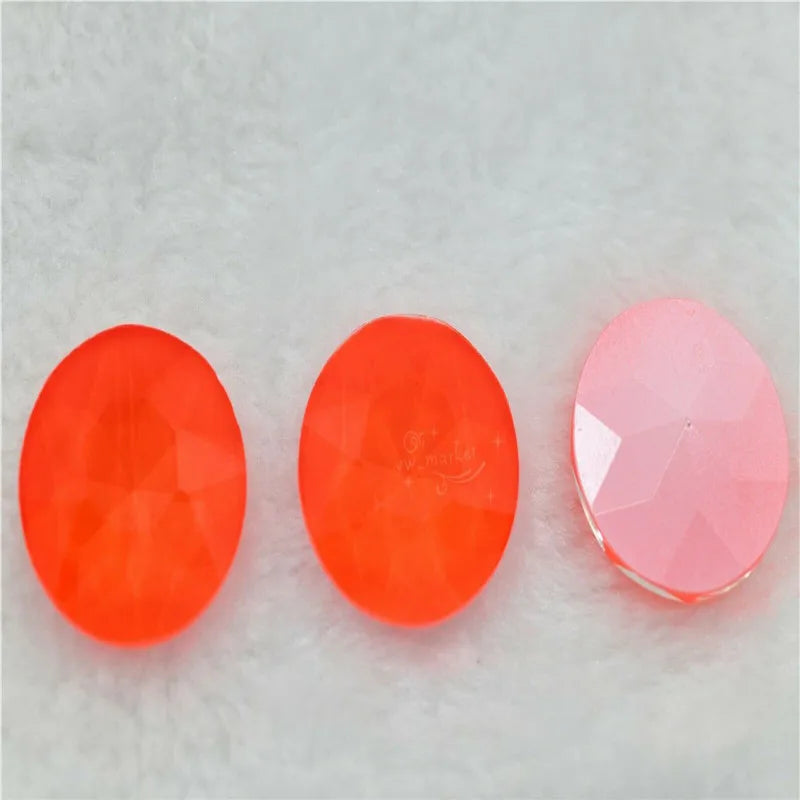 27mm Neon color gem flowers shape round large stones Jewels making beads rhinestones applique glass pintback
