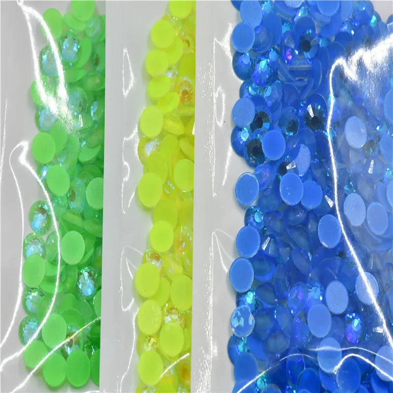 ss6 Rinestones nails crystals Flatback Non Hotfix Nail Art glass Glue Neon ab ss12 ss16ss20 ss30