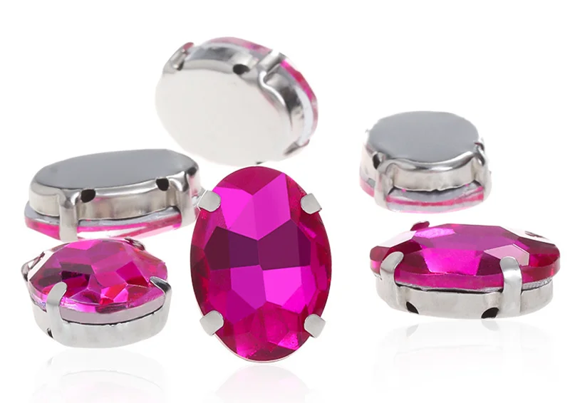 oval shape Beads with claw Fancy Stones sew on Rhinestone For Clothes Shoes bags clothing DIY