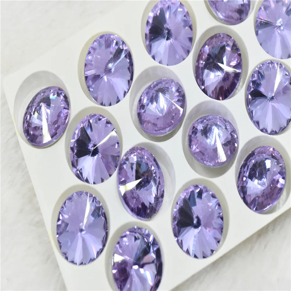 crystal purple rhinestone crystal appliques glass pointback DIY BEAD jewelry Needlework accessories