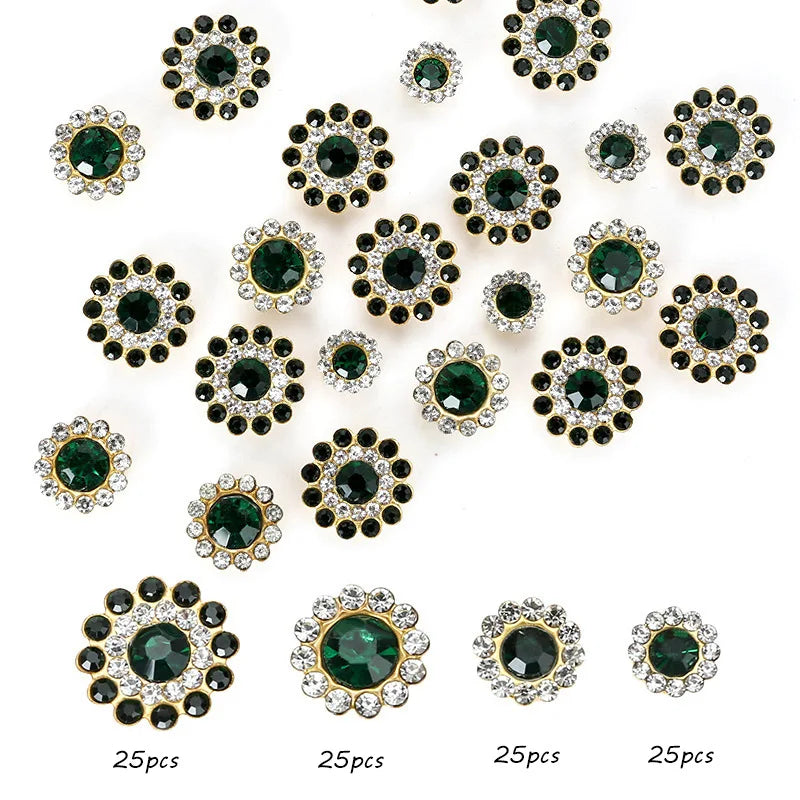 100pcs mixed size Sew-On Rhinestones Glitter for DIY Crafts Clothing Decoration Sparkling Bling round Shape Stones