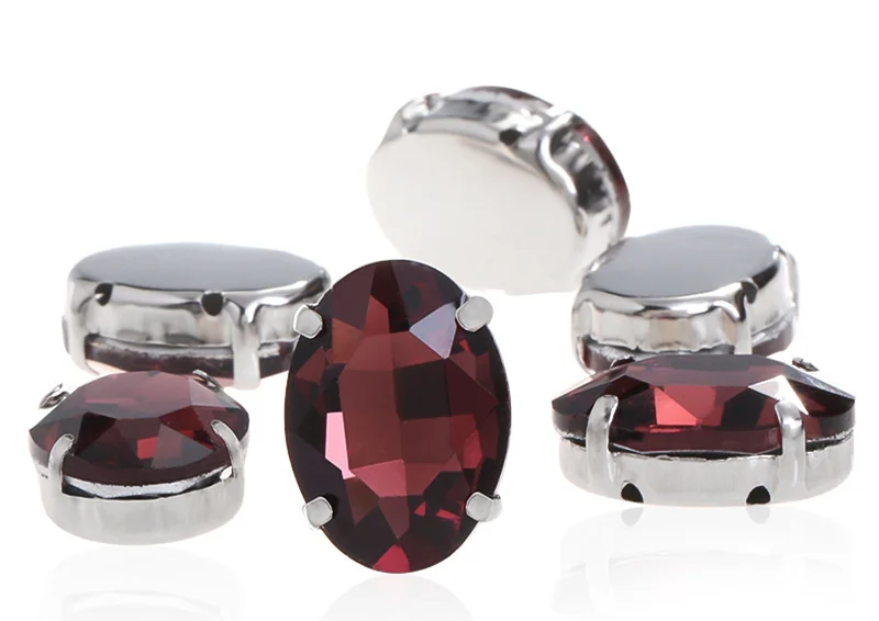 oval shape Beads with claw Fancy Stones sew on Rhinestone For Clothes Shoes bags clothing DIY