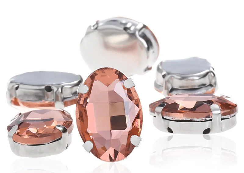 oval shape Beads with claw Fancy Stones sew on Rhinestone For Clothes Shoes bags clothing DIY