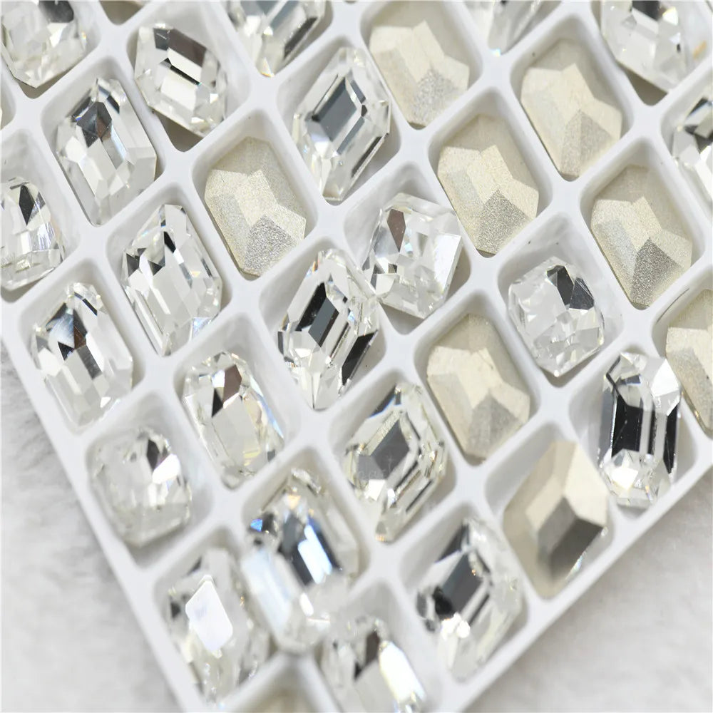 k9 crystal rhinestones clear Navette Round point back glass stones jewels beads for crafts