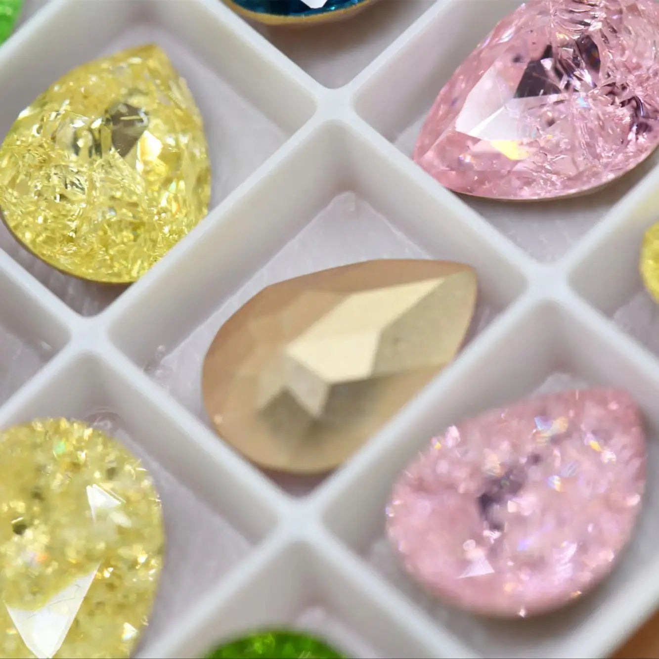 k9 Mixed color ICE Teardrop Pendant Glass Crystal Strass Pointback Rhinestones Beads For DIY Making Earing Necklaces 13x18mm