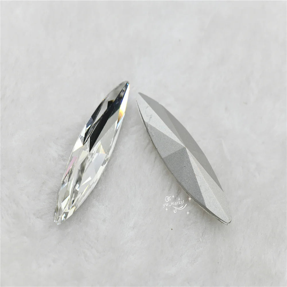 k9 crystal rhinestones clear Navette Round point back glass stones jewels beads for crafts