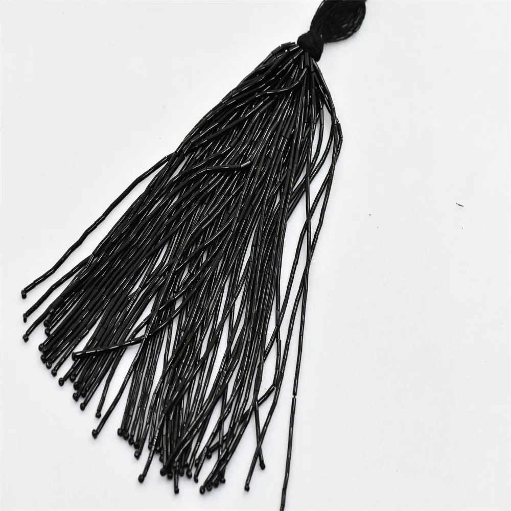 15cm wide 1 bundle gold silver black Individual Beaded Tassel Fringe Costume Crafts fringes for sewing in clothes by Strand