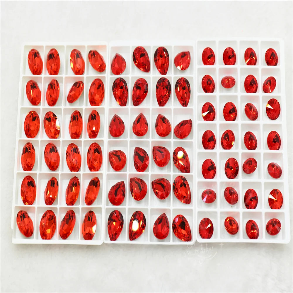 k9 light red glass crystal beads rhinestones for jewels making dress clothing decoration crafts Accessories