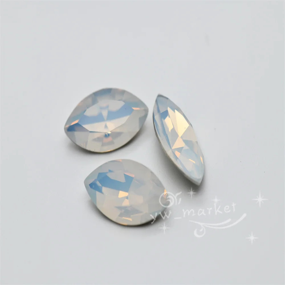 k9 opal white rhinestones DIY BEADS for drag jewels making dress clothing decoration crafts teardrop Navette Rivoli