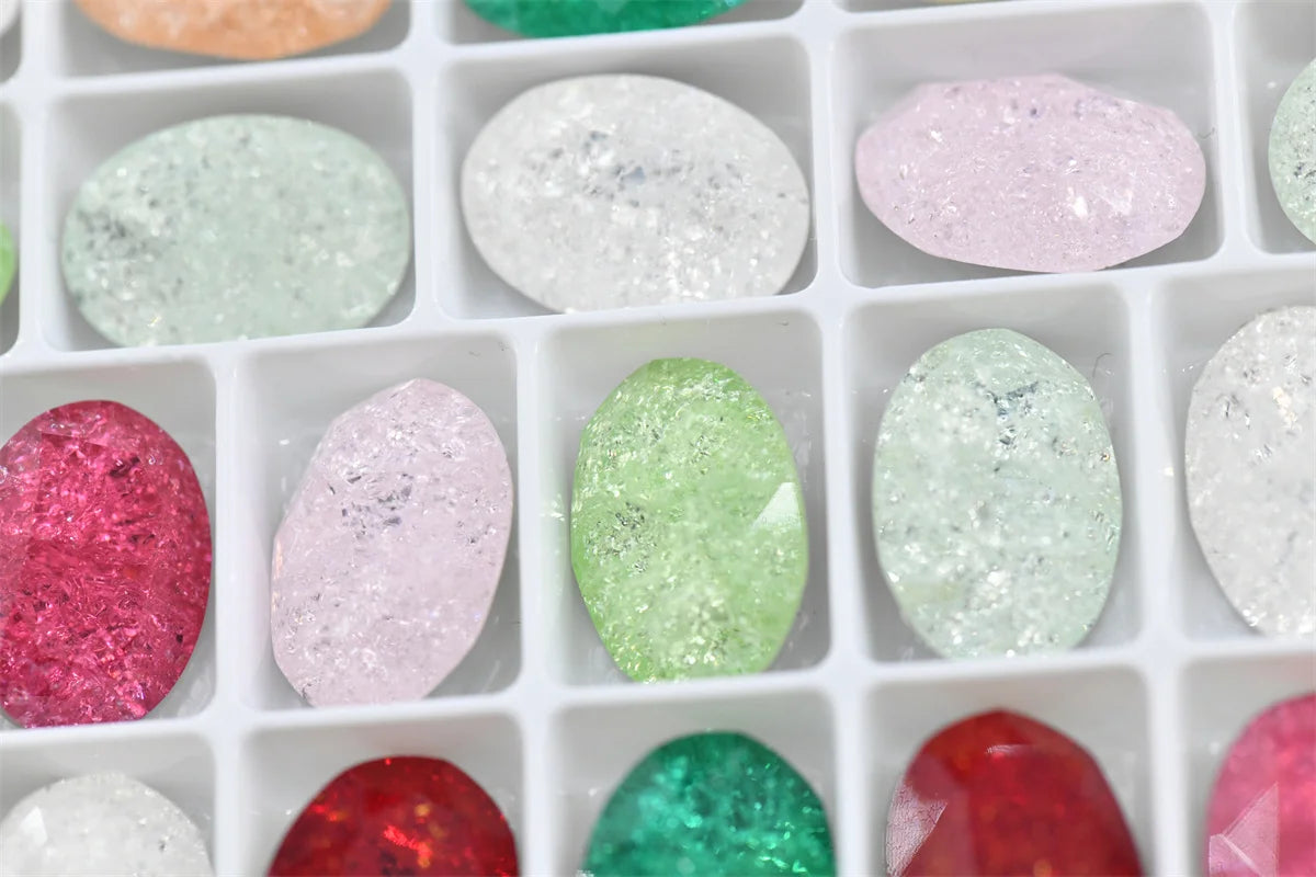 k9 Mixed color ICE Teardrop oval Glass Crystal Strass Pointback Rhinestones Beads For DIY Making Earing Necklaces 13x18mm