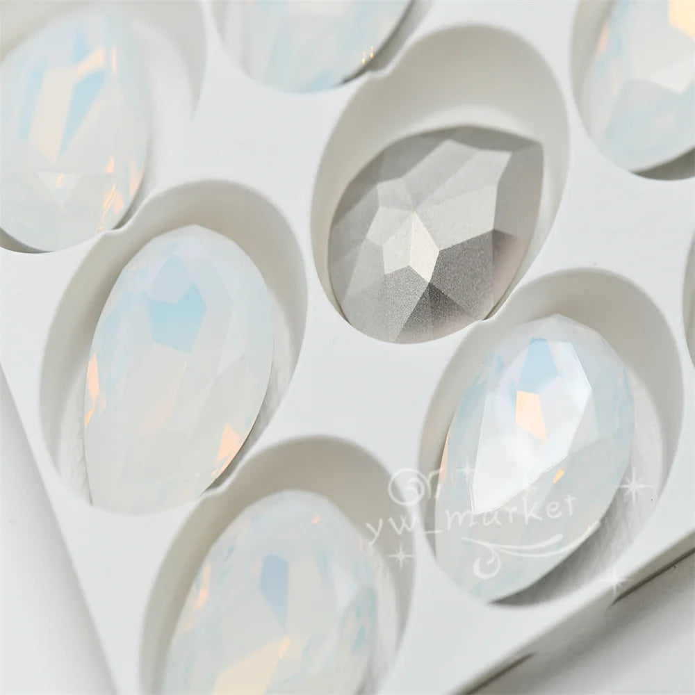 k9 opal white rhinestones DIY BEADS for drag jewels making dress clothing decoration crafts teardrop Navette Rivoli