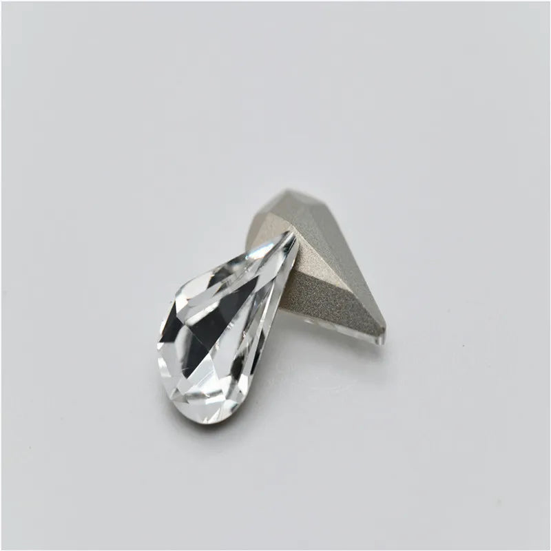 k9 crystal rhinestones clear Navette Round point back glass stones jewels beads for crafts