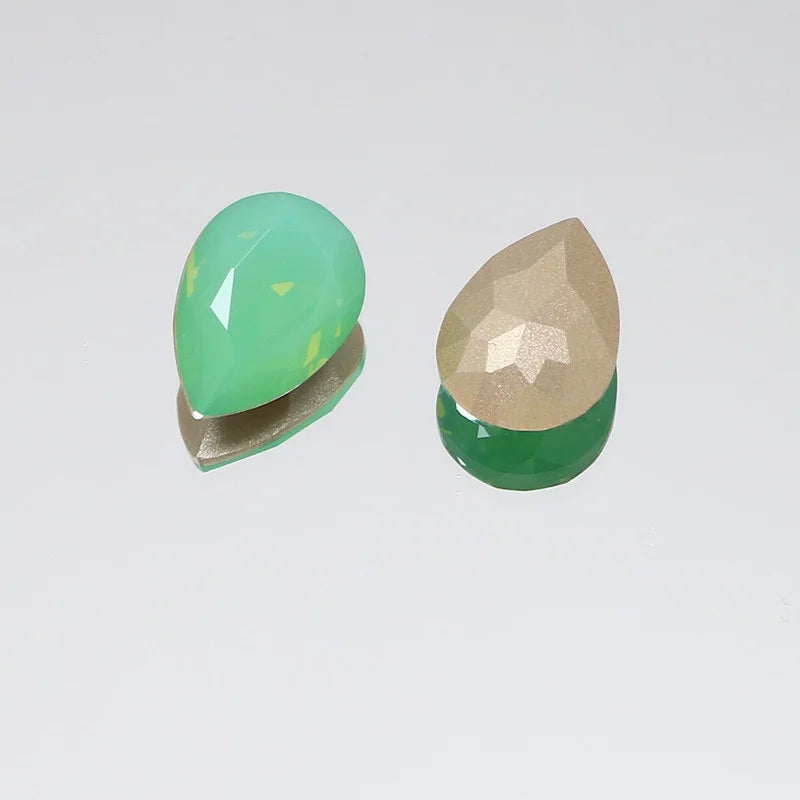 K9 13x18mm teardrop Glass Rhinestones High Quality Pointback Loose Glass Crystal Glue on Garment Crafts