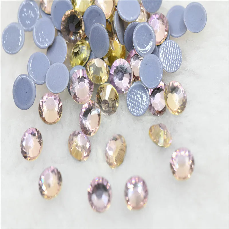 vitrail colorful Hotfix rhinestones Flatback strass Glitter Stones for clothing making dress clothes crafts can mixed size