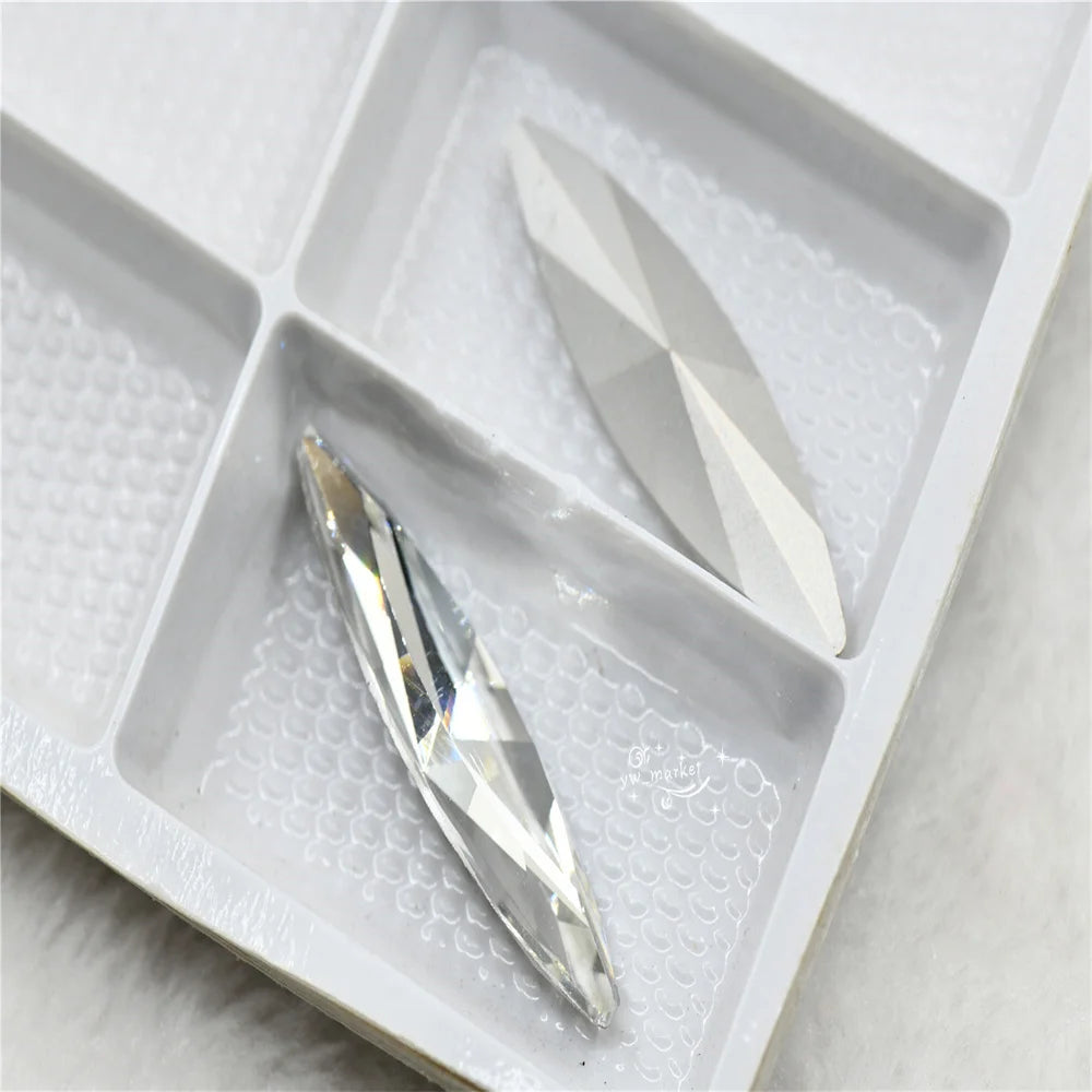 k9 crystal rhinestones clear Navette Round point back glass stones jewels beads for crafts