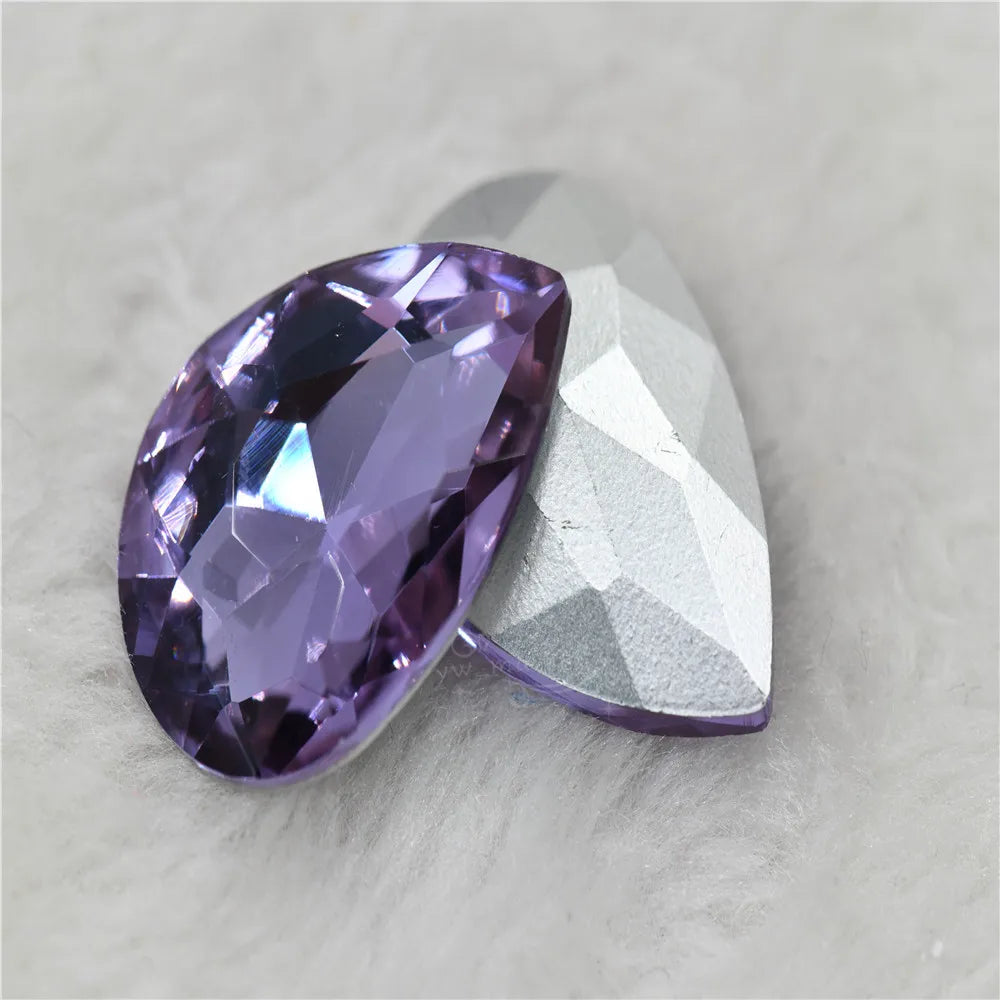 crystal purple rhinestone crystal appliques glass pointback DIY BEAD jewelry Needlework accessories