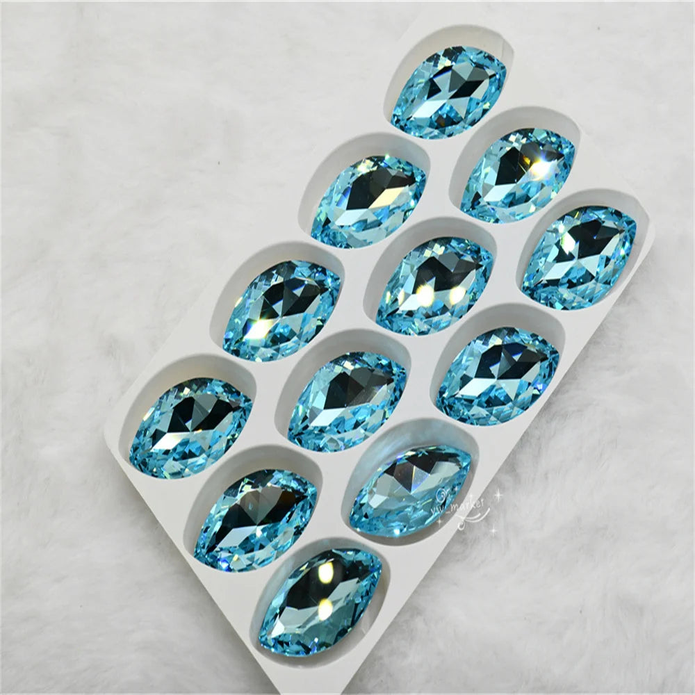 k9 LT aquamarine rhinestones and decorations crystals beads for drag jewels making dress clothing crafts teardrop Pointback