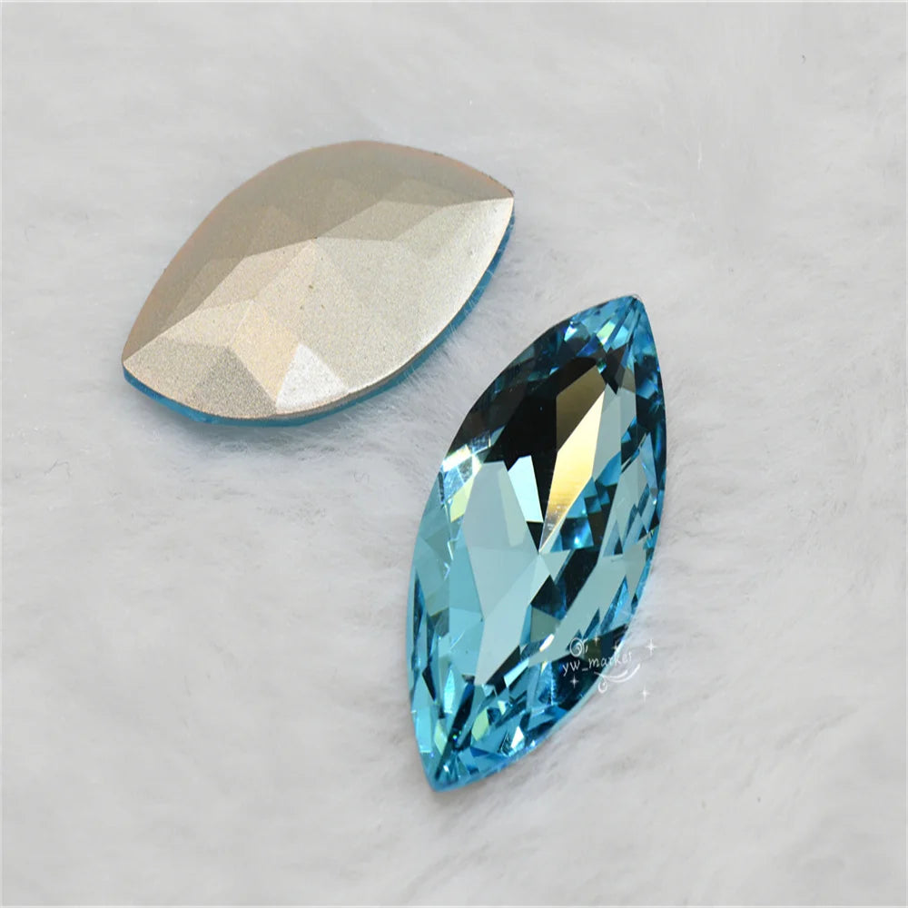 k9 LT aquamarine rhinestones and decorations crystals beads for drag jewels making dress clothing crafts teardrop Pointback