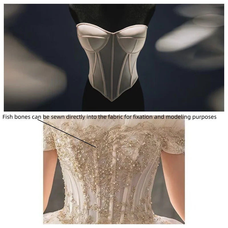 Fishbone 50 yards/roll Polyester Fish Boning Corset For Bras Diy Wedding Dress Making Sewing Clothing Accessories Skirt Brace B