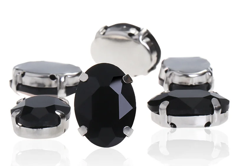 oval shape Beads with claw Fancy Stones sew on Rhinestone For Clothes Shoes bags clothing DIY