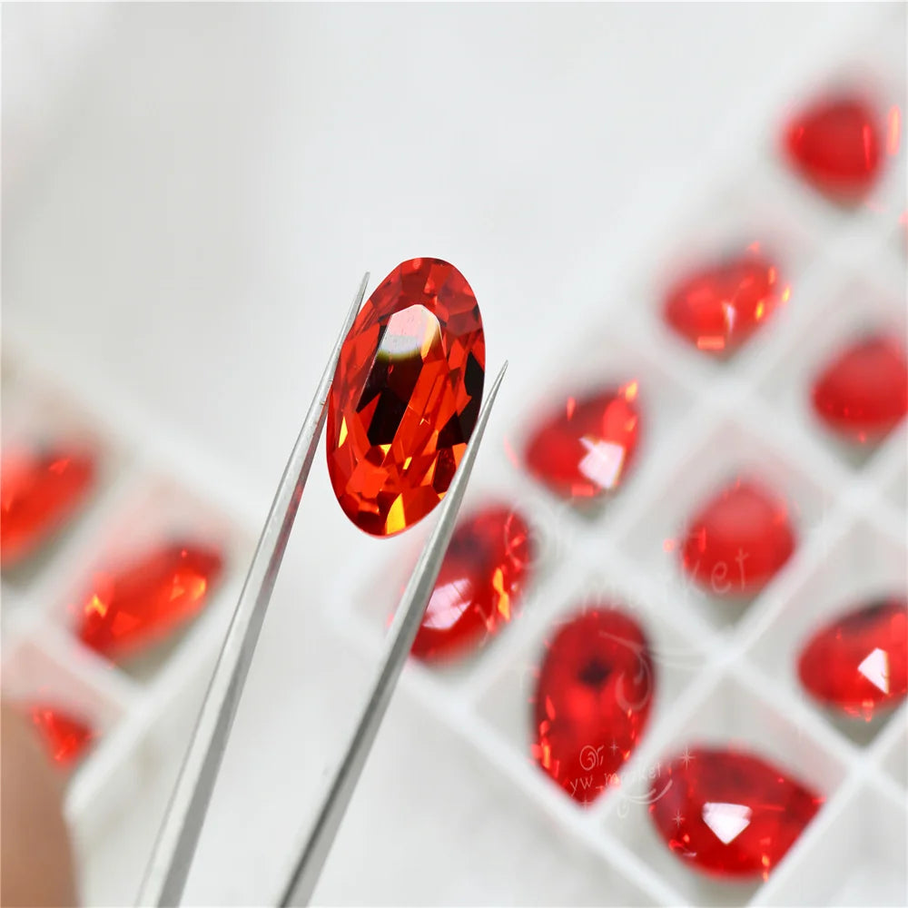 k9 light red glass crystal beads rhinestones for jewels making dress clothing decoration crafts Accessories