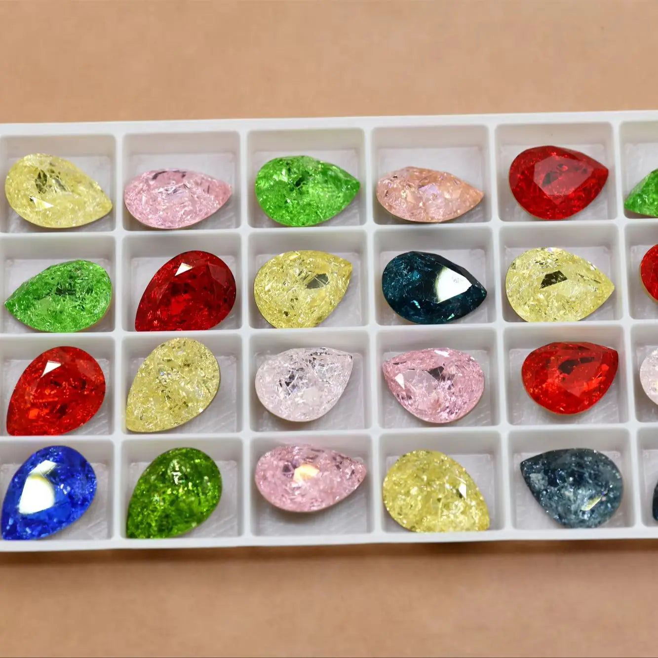 k9 Mixed color ICE Teardrop Pendant Glass Crystal Strass Pointback Rhinestones Beads For DIY Making Earing Necklaces 13x18mm