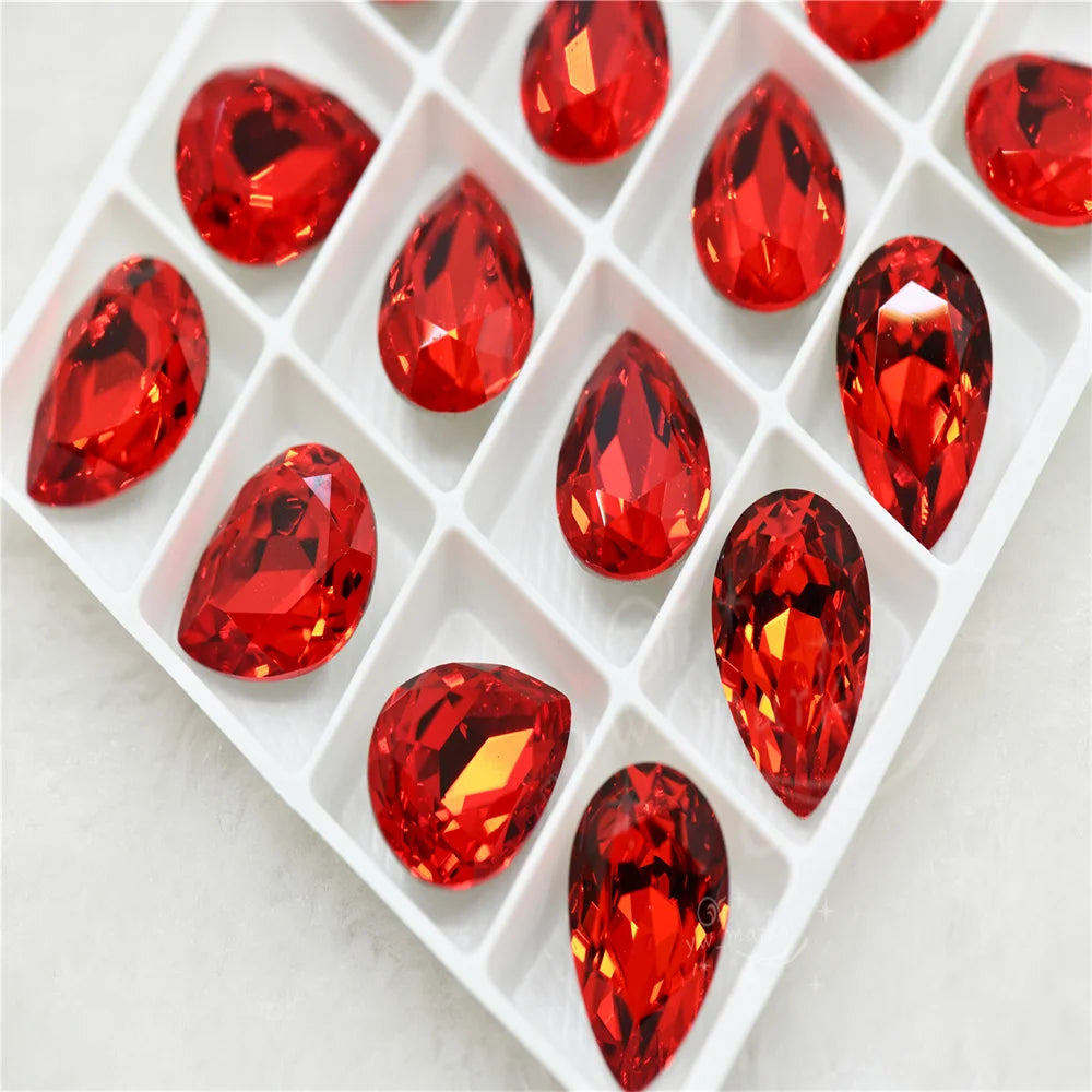 k9 light red glass crystal beads rhinestones for jewels making dress clothing decoration crafts Accessories