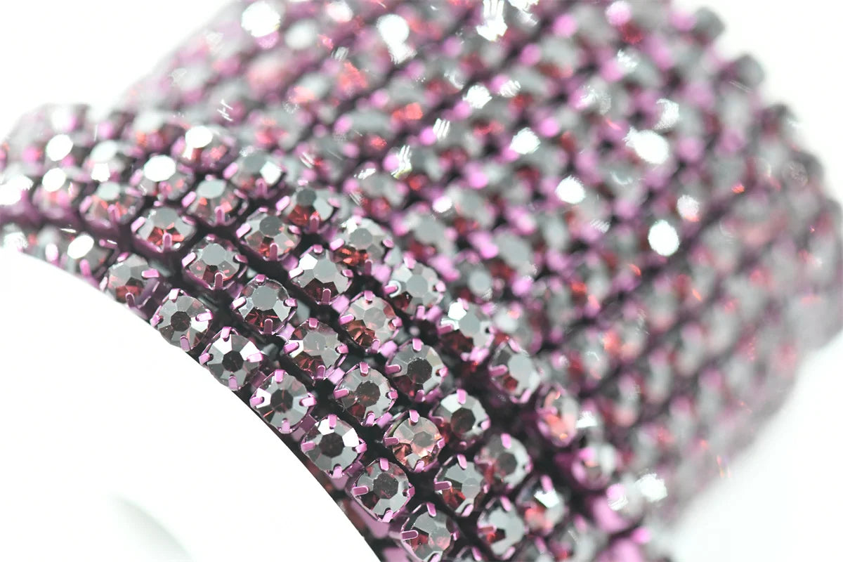 10 yards ss18 rhinestones chains for needlework Crystal Rhinestone Chain Silver Trim Costume Bridal Sewing garment crafts