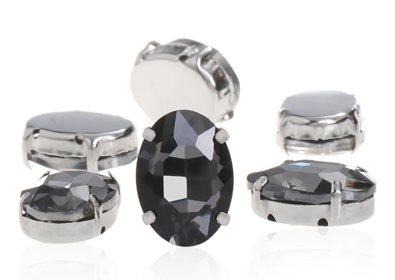 oval shape Beads with claw Fancy Stones sew on Rhinestone For Clothes Shoes bags clothing DIY