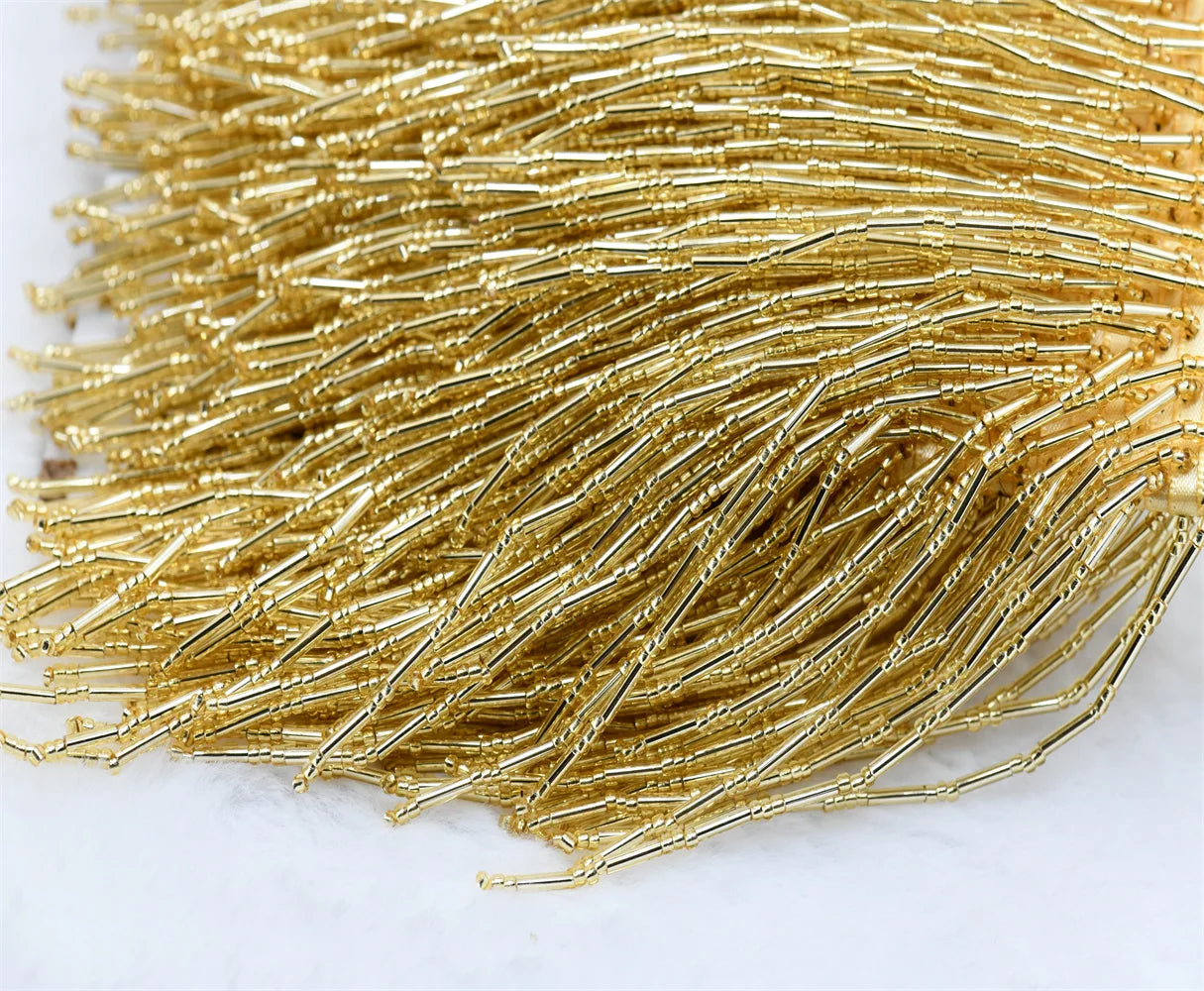 5 yards Bulk wholesale glass bead fringe trim tassels sewing articles for 10cm fringes for clothes