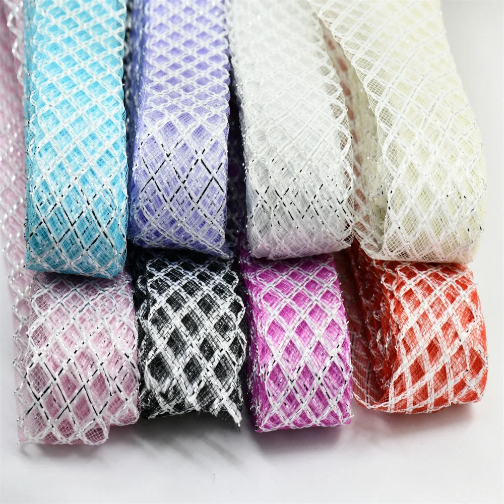 4.5cm Elasticity Crinoline with silk thread horsehair braid Mesh Fabric Soft Polyester Dress headgear craft