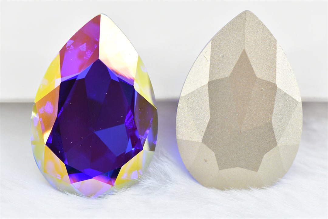 new k9 Sakura series lavender gold glass big stones 30x40mm rhinestones for decoration teardrop Diy crafts jewels crystal