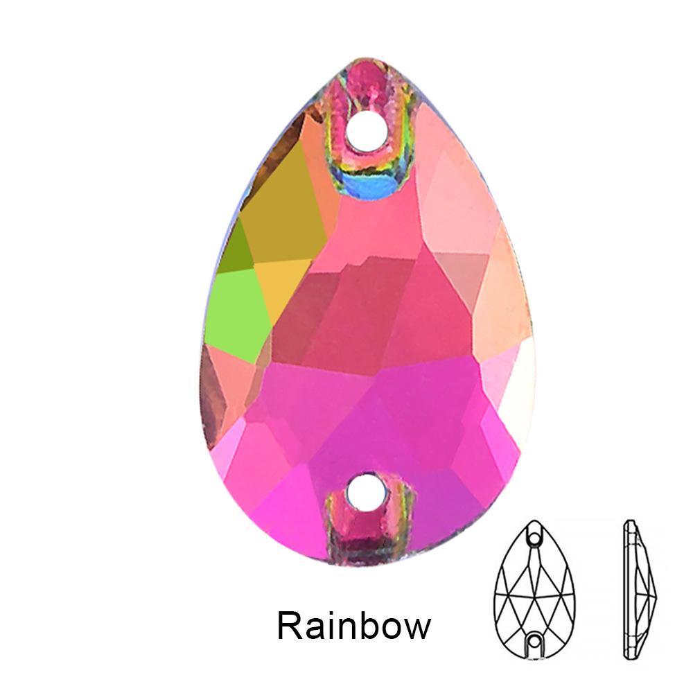 teardrop Crystal Glass Sewing Rhinestones Sew On Flatback Rhinestone Wedding Dress Accessories DIY Garment Making